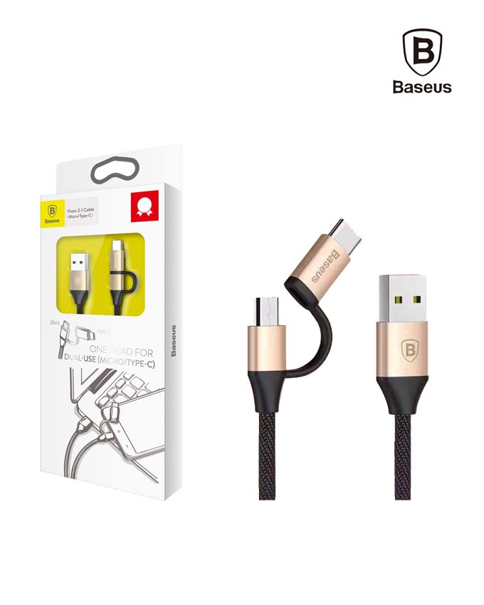 Baseus CAMTYW-01 Yiven 2IN1 Cable (Micro-Type-C) 1M Gold